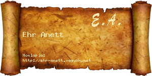 Ehr Anett névjegykártya